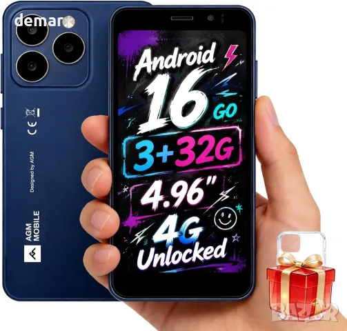 AGM NOTE N2 мини смартфон 4G, Android 16 Go, 3000 mAh, син