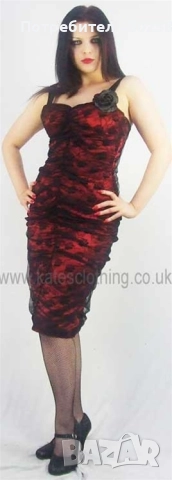 Готическа рокля в червено и черно от UK - Hell Bunny