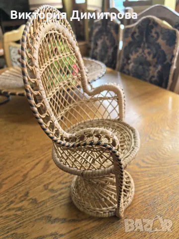 Мини Паунов кукленски стол , снимка 7 - Декорация за дома - 49200821