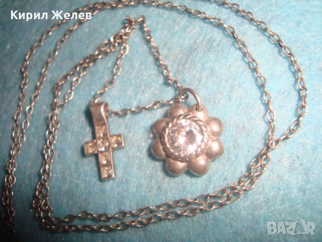 СРЕБЪРНО КРЪСТЧЕ и МЕДАЛЬОН с ЦИРКОНИ и СРЕБЪРНА ВЕРИЖКА СРЕБРО 925 ФИНО БИЖУ КОЛИЕ 25905, снимка 11 - Колиета, медальони, синджири - 35719226