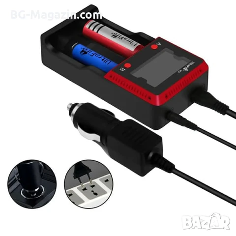 Универсално интелигентно зарядно устройство за батерии 18650 16340 26650 2 слота бързо зареждане, снимка 2 - Друга електроника - 51041549