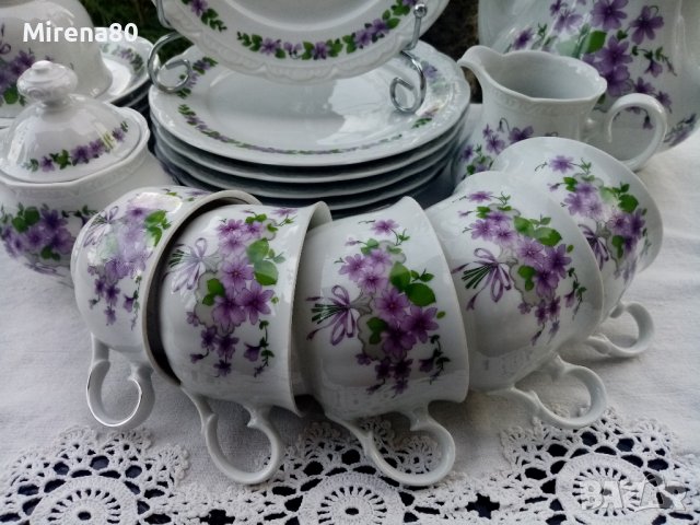 * Mitterteich Bavaria * - старинен сервиз теменужки, снимка 4 - Сервизи - 41769020