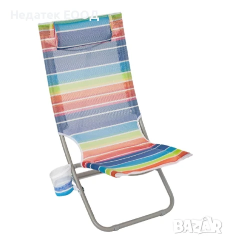 Сгъваем плажен стол, Многоцветен, 70x48x78 см.