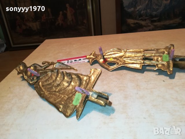 мед/месинг-закачалки мъж/жена 2бр от германия 2809211817, снимка 7 - Антикварни и старинни предмети - 34283743