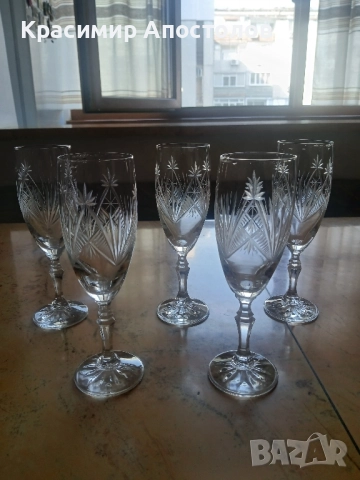 Кристални чаши за шампанско и вино , снимка 2 - Чаши - 51731808