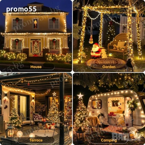 Коледна Светлинна Верига 50м с 250 Диода в Три Цвята Коледна Декорация, снимка 9 - Декорация за дома - 52324240