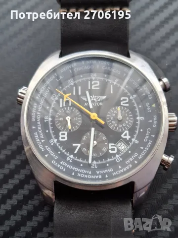 Мъжки часовник Aviator World Time Chronograph, снимка 4 - Мъжки - 56068447