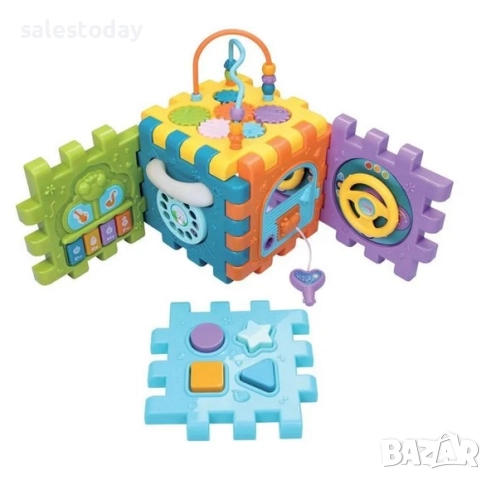 Образователна кубче за игра с форми, огледална врата, пиано и др.