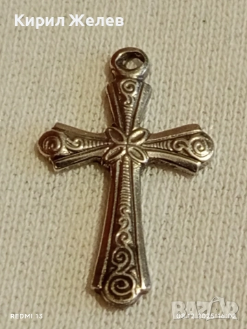 Винтидж бижу сребърен кръст красива орнаментика ювелирна изработка 52492, снимка 6 - Колиета, медальони, синджири - 52692223