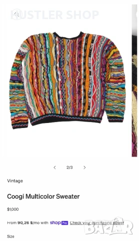 Мъжки пуловер COOGI AUSTRALIA VINTAGE 80/90s. Размер XL, снимка 6 - Пуловери - 53215250