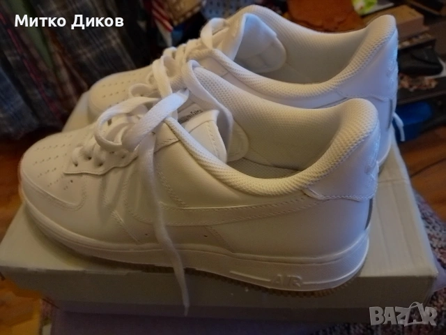 Nike Air Force 1 US 9.5 UK 8.5 #43 275 мм маркови нови маратонки естест.кожа бял Найк, снимка 6 - Маратонки - 53525393