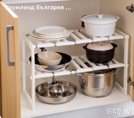  Удобен регулируем стелаж за домашни потреби с обща площ 142 см, снимка 4 - Други - 40994379