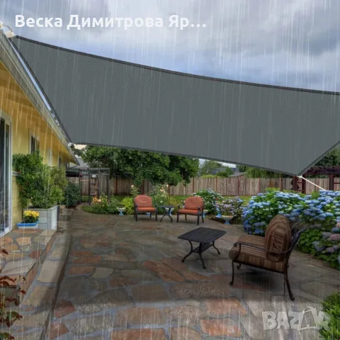 Правоъгълен сенник 4×5 м – До 95% UV защита и прохладна сянка за градина, тераса и басейн, снимка 3 - Огради и мрежи - 55823329