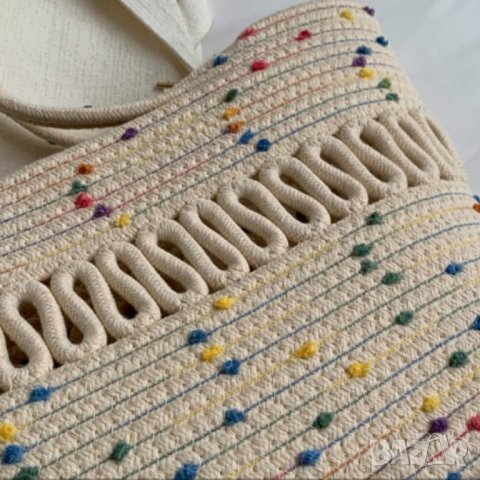 Плетена чанта тип кошница Beige, снимка 13 - Чанти - 41477465