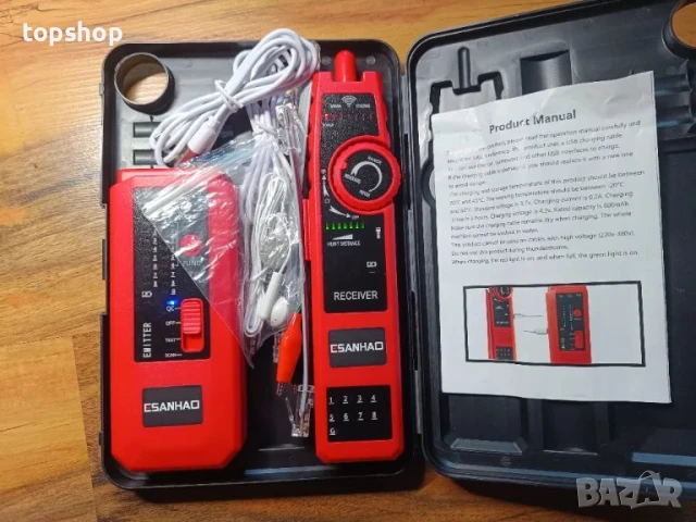 Тестер за мрежови, LAN и телефонни кабели и за отворена верига + батерии U568, снимка 2 - Куфари с инструменти - 50493416