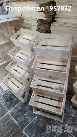 Дървени стелажи за плод и зеленчук ръчна изработка, снимка 5 - Стелажи и щандове - 48839856