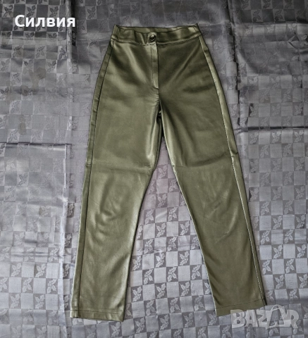 Чисто нов дамски лъскав кожен панталон "Nicole Collection" S-M размер, снимка 5 - Панталони - 52409708