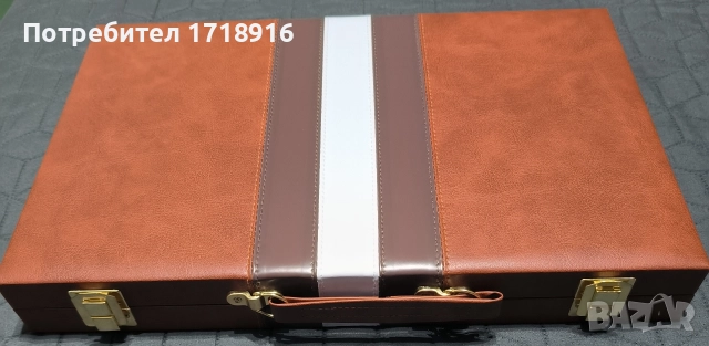 Кожена табла за игра, тип куфарче, снимка 3 - Шах и табла - 52747254