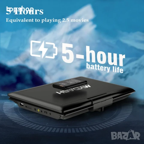 НОВ, ТЕСТВАН MYDASH MP10A преносим DVD плейър 10,1" черен, Пълен комплект, снимка 2 - Плейъри, домашно кино, прожектори - 50557462