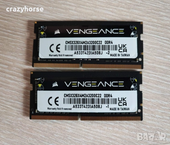 RAM памет Corsair Vengance 32GB SODIMM DDR4 3200MHz kit 2x16GB