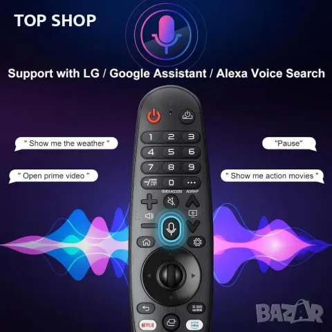 Дистанционно управление Voice Magic за LG UHD OLED QNED NanoCell 4K 8K Smart TV, снимка 5 - Дистанционни - 49971297