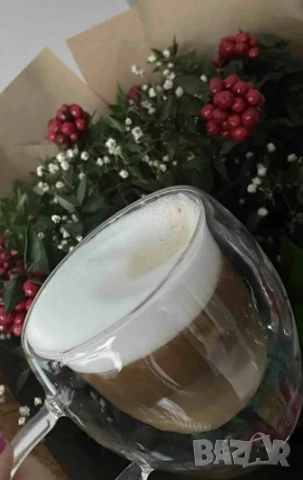 Стъклена чаша за кафе с двойно дъно 200ml