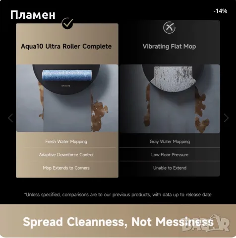 Dreame Aqua10 Ultra Roller Black робот прахосмукачка моп 30000 Pa, снимка 3 - Прахосмукачки - 56017354