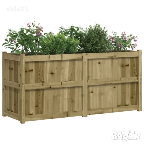 vidaXL Градински сандък, 150x50x70 см, импрегнирано борово дърво, снимка 4 - Саксии и кашпи - 56148102