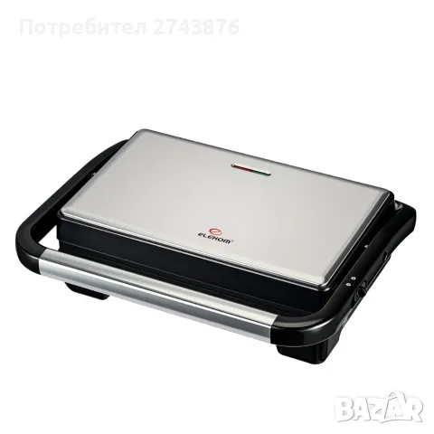 Грил Преса Elekom ЕК-2700SS, 1600 W, Незалепващи плочи,Тавичка за мазнина,Инокс 