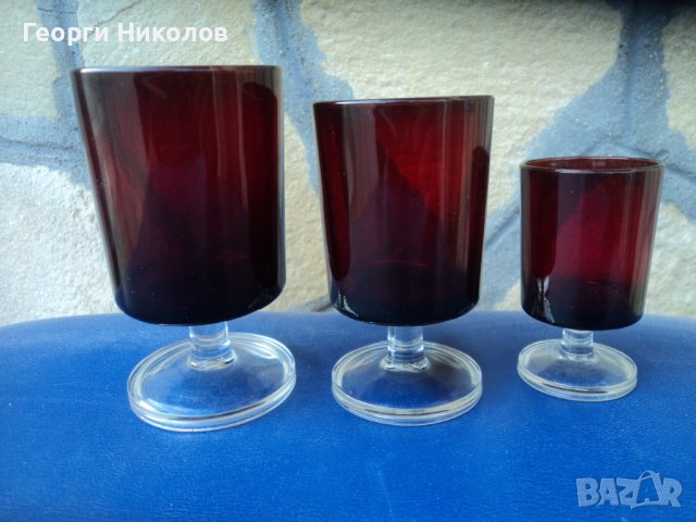  чаши Luminarc ruby red, снимка 7 - Сервизи - 40889001