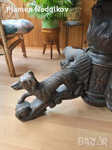 Стара маса масив с орнаменти., снимка 6 - Маси - 50309544