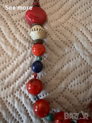 Елегантно и нестандартно колие с корал и тюркоаз, снимка 3 - Колиета, медальони, синджири - 51221327