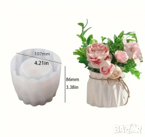 Молд голяма ваза, снимка 3 - Форми - 49497172