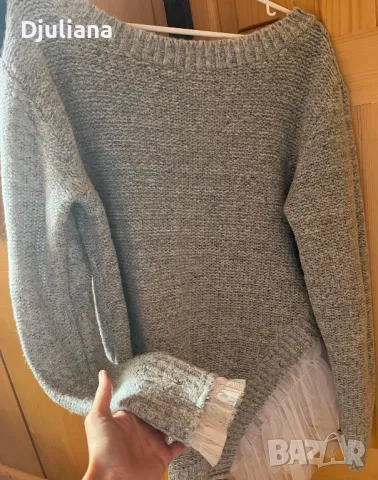 Дамски пуловер с тюл