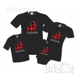 Семеен Комплект Тениски Великден Bunny Buffalo Mommy Daddy Brother Sister Baby,Великден,Празник,Заек, снимка 2 - Тениски - 36353476