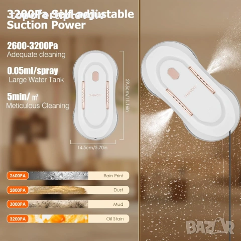 Робот за прозорци CHOVERY window cleaning robot,Гаранция, снимка 6 - Прахосмукачки - 53721554