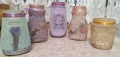 Стъклени буркани в ретро стил, ръчно декорирани с декупаж, снимка 2