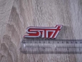 Subaru STI червена метална емблема , снимка 2