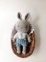 Детска играчка зайче, ръчна изработка, плетени играчки, подарък за дете, снимка 3