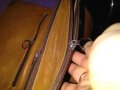 Чанта за ръка борсета естествена кожа с много ципове 23х13см, снимка 4