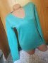 Светло тюркоазена блуза плетиво С/М, снимка 1 - Блузи с дълъг ръкав и пуловери - 34279478