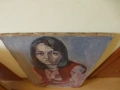 Авторска картина портрет на Млада жена масло платно от 80-те г, снимка 8