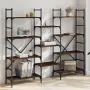 vidaXL Етажерка за книги кафяв дъб 160x28,5x136,5 см инженерно дърво, снимка 2