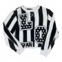 Дамски черно-бял пуловер с лого Love Moschino размер S, снимка 1