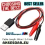 USB адаптер преходник за ток с 2 електрически кабела със щипки скоби тип крокодил тестови сонди, снимка 1