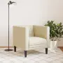 vidaXL Честърфийлд диван стол Крем kunstnahast, снимка 3