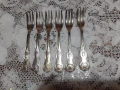 Стари антикварни посребрени прибори вилички 6 бр. маркирани, снимка 1