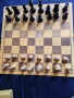 шах - картонена дъска, български, комплект големи бакелитени фигури, снимка 1