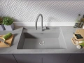 Сива кухненска мивка за вграждане под плот Берген 80 Low 760x530 мм -20%, снимка 5
