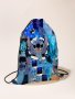 Модна детска раница с шнур Stitch, 9цвята - 023, снимка 9